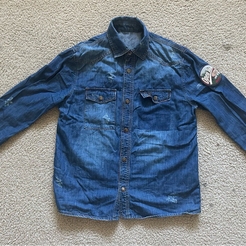Jeep Blue Denim Button Down Shirt